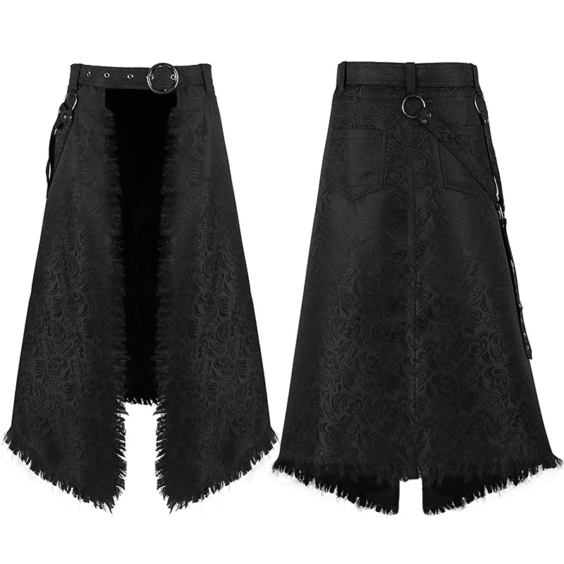 Skirts - Falda gótica asimétrica de jacquard para