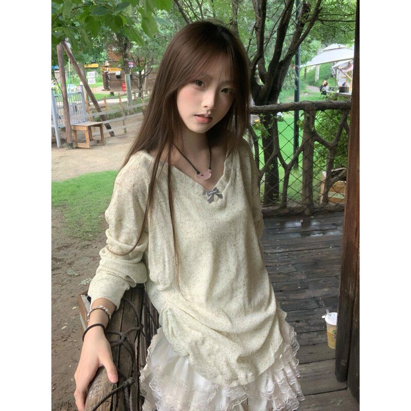 Blouses - Blusa de estilo coreano con cuello