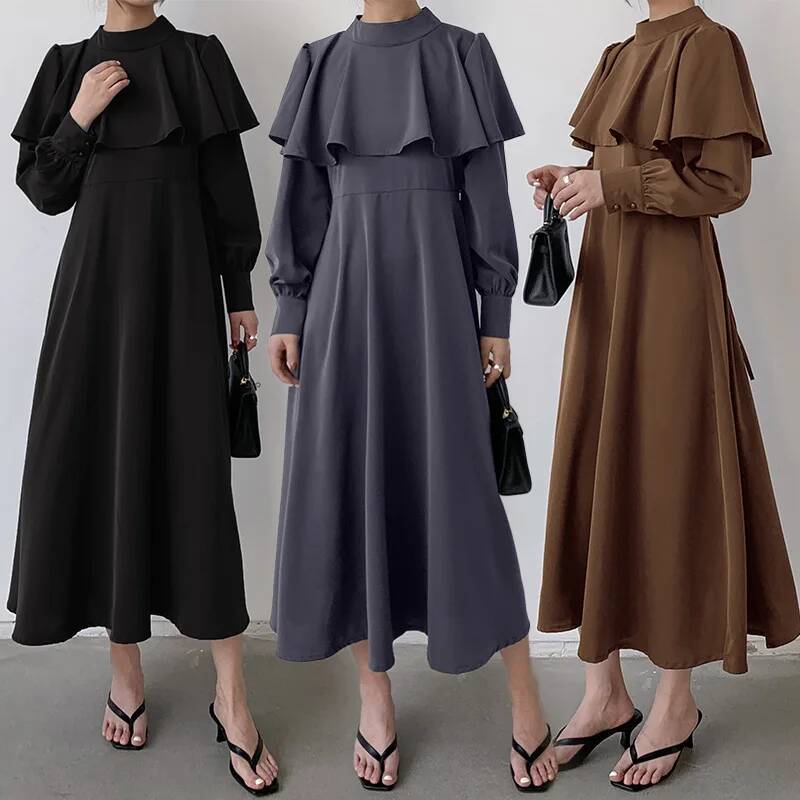 Vestido largo para mujer, esti - Korean Style A Line Shirt Dress reseña y precio