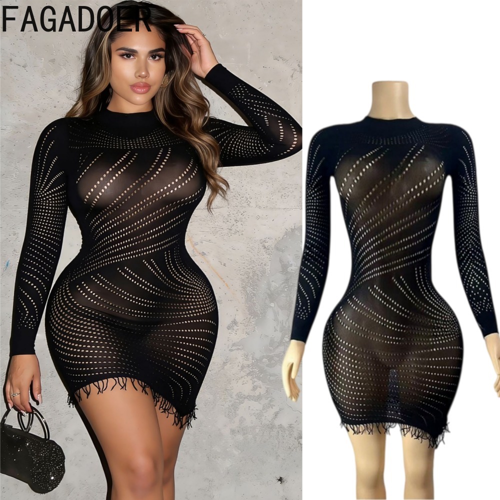 Vestido corto ajustado y sexy  - Sexy Mesh Sheer Bodycon Dress reseña y precio
