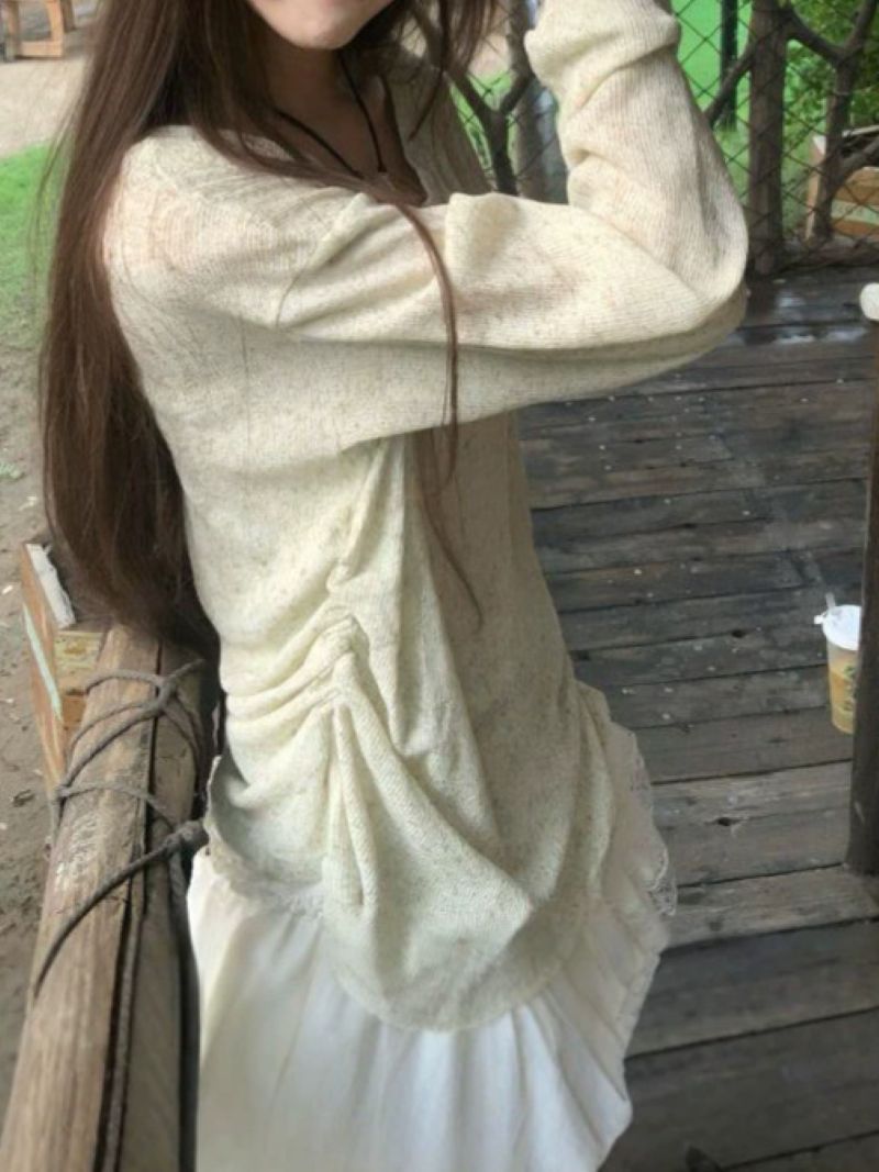 Blusa de estilo coreano con cu - Blouses reseña y precio