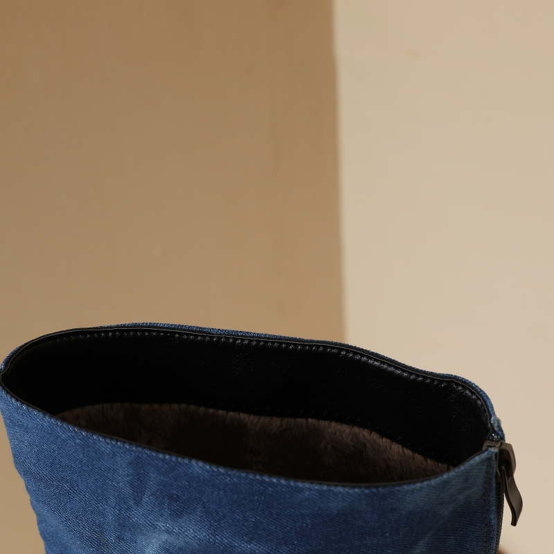 Botas vaqueras azules hasta la - Jeans reseña y precio