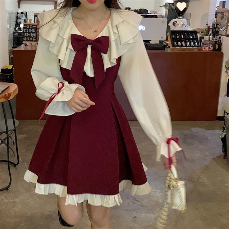 2025 nuevo vestido coreano dul - Korean Style A Line Shirt Dress reseña y precio