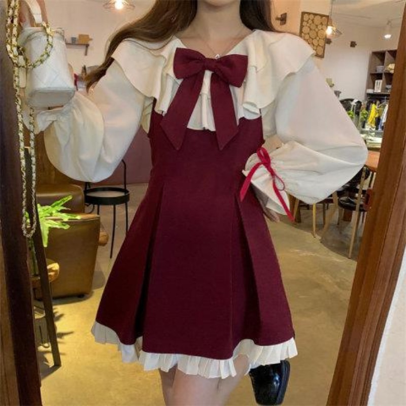 2025 nuevo vestido coreano dul - Korean Style A Line Shirt Dress reseña y precio